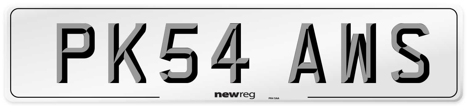 PK54 AWS Number Plate from New Reg
